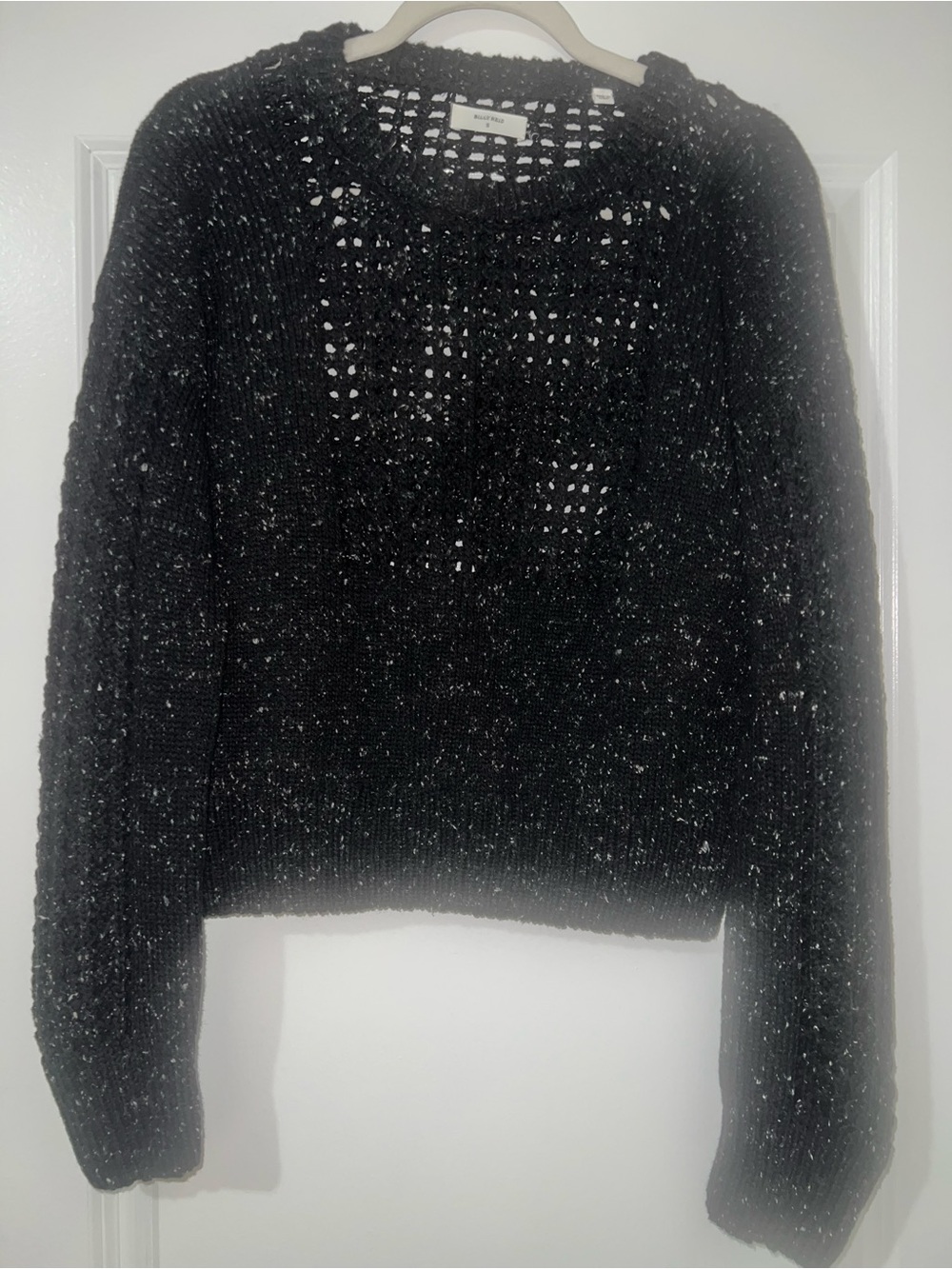 Billy Reid Black Open-Knit Women's Sweater - made in Italy S